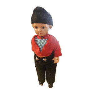 Vintage Dutch Boy Hard Plastic Doll Sleepy Eyes Attire 6"